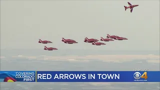 Red Arrows Arrive In Formation At Rocky Mountain Metro Airport