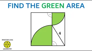 area quarter circles | quarter circles within rectangle | geometry problems | Masterclass Geometry