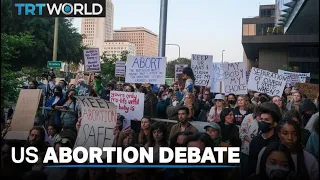 Pro-abortion protesters gather outside US Supreme Court