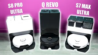 Roborock S8 Pro Ultra vs S7 Max Ultra Vs Q Revo REVIEW! -  Which Is The BEST!