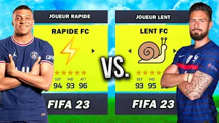 RAPIDE vs LENT sur FIFA 23 (Mbappe est trop rapide 😲)