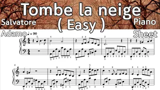 Tombe  la neige/  Easy Piano Sheet Music /  Salvatore  Adamo / by  SangHeart  play