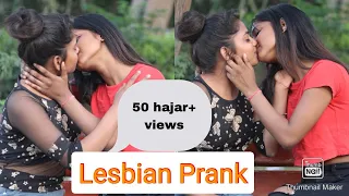Lesbian Prank gone ignored | Real Lips Kiss | on public || Yaansh Khanna