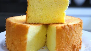 Chiffon Cake Super fluffy and humid!  // An easy and juicy orange sponge cake.