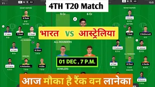 IND vs AUS dream11 team | AUS vs IND | Australia vs India match prediction Today .