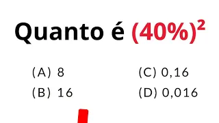 QUESTÃO DE PORCENTAGEM QUE A MAIORIA NÃO SABE RESOLVER! VOCÊ CONSEGUE ?