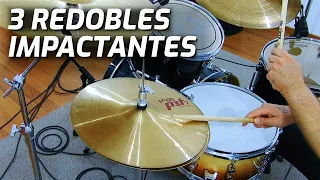 3 REDOBLES / FILLS con HI HAT y BOMBO - Clases de batería