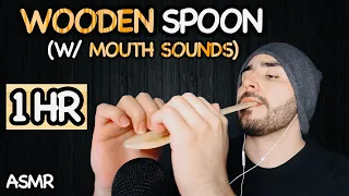 ASMR 1 Hour of Tingly Wooden Spoon Sounds (w/ Lots of Mouth Sounds)