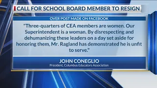 Call for school board member to resign