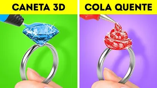 Ferramenta dos campeões || Caneta 3D vs. pistola de cola! Desafio épico de arte da 123 GO! SCHOOL