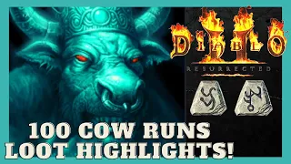 D2R - 100 Cow Runs Loot Highlights