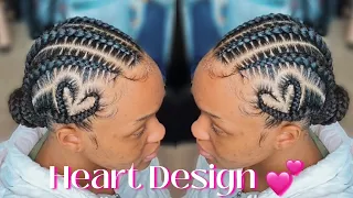 6 Stitch Braids With Heart Design **REGULAR SPEED** |• BraidsbyTyTi