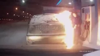 подожгла "пистолет" на заправке в Сургуте - set fire to the "gun" at a gas station in Surgut