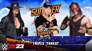 WWE 2K23 - John Cena Vs Undertaker vs Kane | Triple Threat Match PS5 [4K]