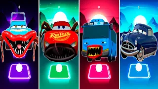 STRIP WEATHERS MONSTER vs MCQUEEN EATER vs TAYO THE LITTLE BUS vs DOC HUDSON | Tiles Hop EDM Rush