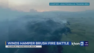 Lightning sparks brush fires burning about 1,500 acres on military land