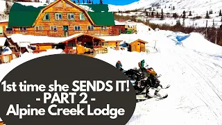 1st time riding in DEEP snow! Alpine Creek Lodge PART 2 - The Good Times!