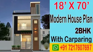 18' X 70' House plan 2BHK With Car Parking | 18 by 70 House Map || Girish Architecture