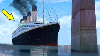 Titanic Crashing Into Bridge in GTA 5 (Ocean Liner Ship Crashes)