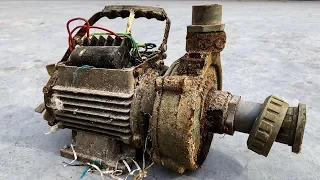 Restoration Old Rusty Electric waterpump | restore pump jammed bearings