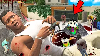 GTA 5: SHINCHAN ZOMBIE Enter Inside Secret Bunker Of FRANKLIN's Head In GTA 5! (GTA 5 mods)