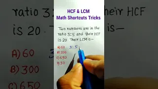 LCM and HCF Math Trick | LCM & HCF | Aptitude Trick | Division Trick| Math Classes RRB #shorts