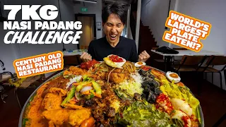 7KG NASI PADANG CHALLENGE! | World's Largest Plate Eaten Solo?! | 100 Years Nasi Padang Restaurant!