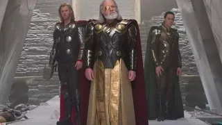 THOR ( 2011 ) : The Frost Giants attack Asgard during the coronation.