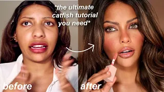 I tried the viral "latte makeup" look on brown skin using tiktok hacks & it changed my life.