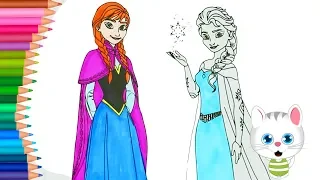Frozen Princesa Elsa y Anna | Dibujos para Colorear | Dibujos para Pintar con MiMi |Aprender Colores