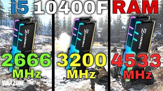 Intel i5 10400F 2666 mhz vs 3200 mhz vs 4533 mhz 🤔RAM speed benchmark comparison