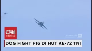 Serunya Dog Fight Pesawat F16 di Perayaan HUT Ke-72 TNI