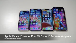 Apple iPhone 13 mini vs 13 vs 13 Pro vs 13 Pro Max Vergleich