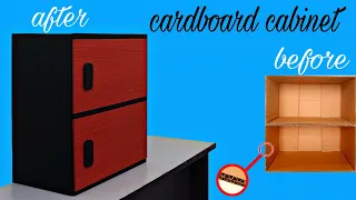 tutorial on how to make a storage cabinet from used cardboard #tutorial #trending #diy