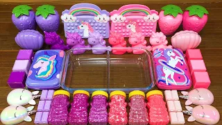 PINK vs PURPLE UNICORN!!! Mixing random into STOREBOUGHT slime!!!Satisfying Video #200