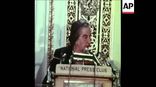 SYND 2-3-73 GOLDA MEIR WITH NIXON AT PRESS CONFERENCE