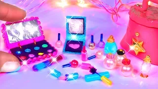 7 DIY Makeup Miniatures - Makeup Set How to Make Eyeshadow Lipstick 💄 Nail Polish 💅 for Barbie