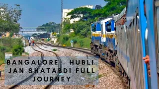 Bangalore HUBLI LHB JanShatabdi Full JOURNEY | Worlds Longest Platform + DOUBLING + High speed run