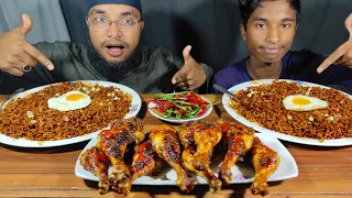 SPICY BLACK BEAN NOODLES EATING CHALLENGE | BBQ CHICKEN | EGG | CHILLI |  FOOD MUKBANG VIDEOS