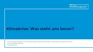 Klimakrise: Was steht uns bevor? (Prof. Helga Kromp-Kolb)