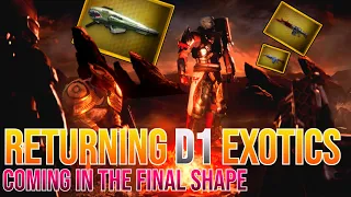 Speculation/Confirmed Info on The D1 Exotics Returning In The Final Shape