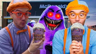 Blippi Wonders Fun World Tries The Grimace Shake Challenge in Real Life