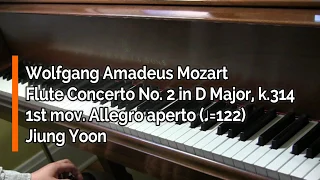 Piano Part - Mozart,  Flute Concerto No. 2 in D Major, k.314 - 1st mov. (♩=122)