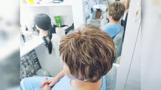 Highlighting for short hair, toning, styling. Мелирование на короткий волос, тонирование, укладка.