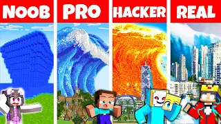 Minecraft NOOB vs PRO vs HACKER: RIESEN TSUNAMI BAU CHALLENGE ⛏