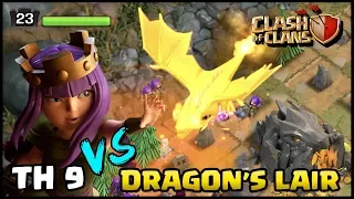 Town Hall 9 vs Dragon's Lair!! How to 3 Star the Dragon's Lair with Weak Heroes in Clash of Clans