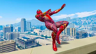 GTA 5 - Iron Spider-Man Jumps/Fails - Crazy Ragdolls (Funny Moments) Ep.201