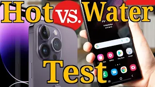 Samsung s22 ultra vs iPhone 14 pro max hot water test 💧🔥