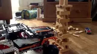 Epic tower getting knocked down by a lego car