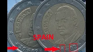 Spain 2 Euro 2002 RARE coin Defect